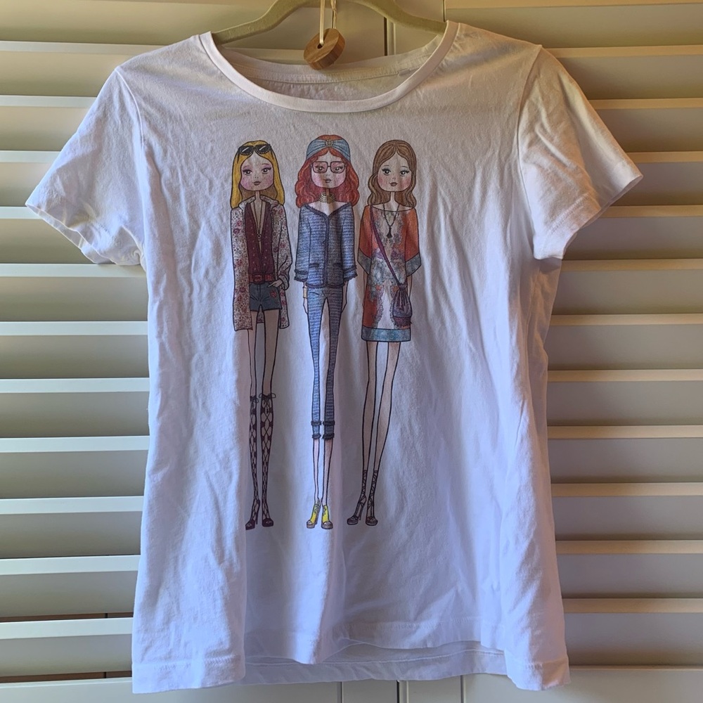 B&C Girls Print Cotton Crewneck Tee